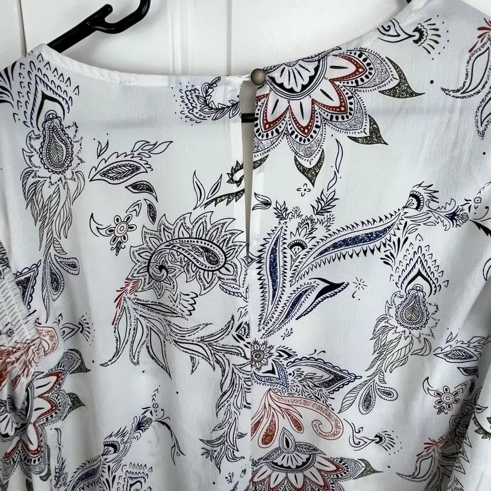 Peace & Pearls White Floral Print Blouse - Picture 7 of 7